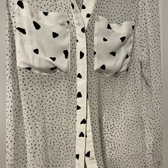 7 for all mankind sheer button up blouse - Picture 3 of 7